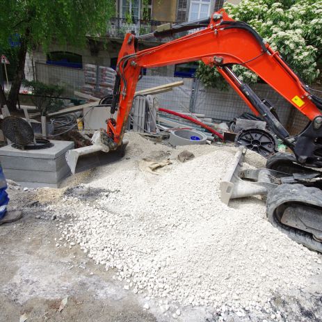 chantier travaux d'assainissement