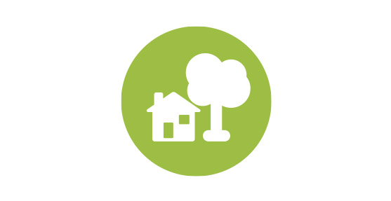 logo vert maison et arbre