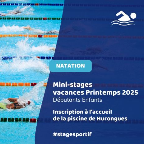 mini stages de natation vacances de printemps 2025