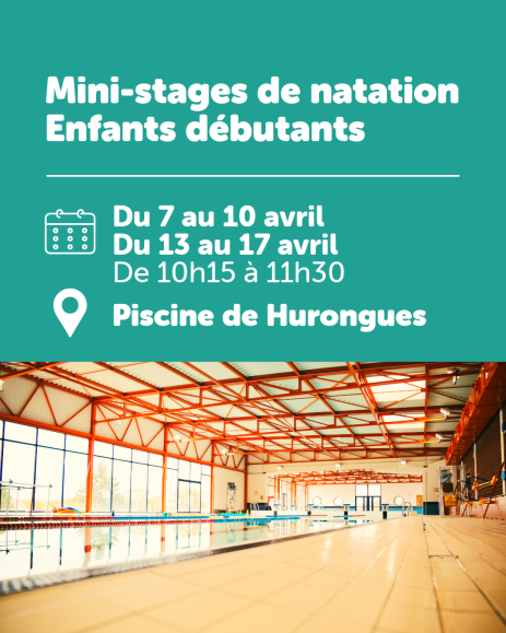 mini stages piscine hurongues natation vacances avril 2026